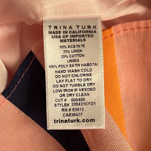 Trina Turk Womens Pink Orange Cabana Stripe Mini Dress Size 8 Like New - Picture 8 of 9